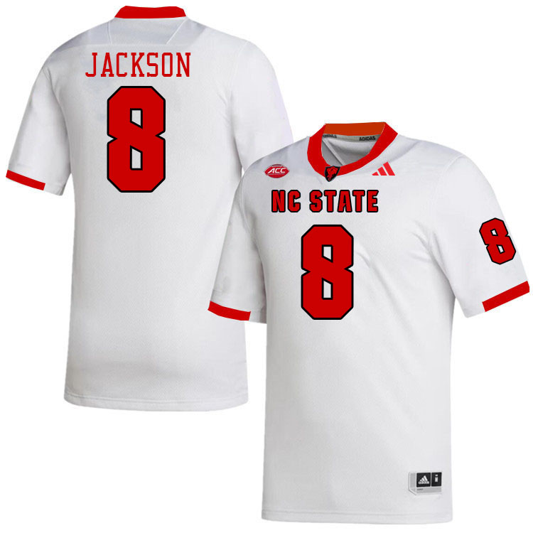 NC State Wolfpack #8 Keenan Jackson College Football Jerseys Stitched-White